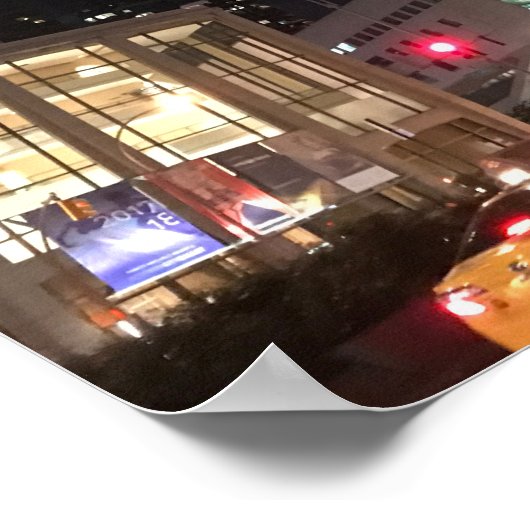 Nachtverkeer in Lincoln Center New York City NYC Poster (Hoek)