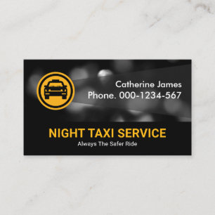 Nachtverkeerslichten Taxi Service Visitekaartje