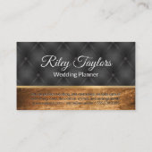 Nachtverlichting | Houten rand Zwarte gestoffeerde Visitekaartje (Achterkant)