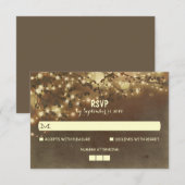 Nachtverlichting Rustieke bruiloft RSVP Kaarten (Voorkant / Achterkant)