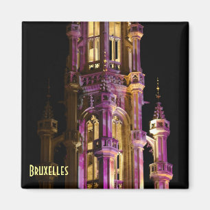 Nachtverlichting van Grand Place in Brussel Magneet