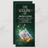 Nachtverlichting Vuurvliegjes Mason Jar Trouwprogr Programmakaart (Voorkant / Achterkant)