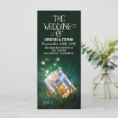 Nachtverlichting Vuurvliegjes Mason Jar Trouwprogr Programmakaart (Staand voorkant)