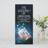 Nachtverlichting Vuurvliegjes Mason Jar Trouwprogr Programmakaart (Staand voorkant)