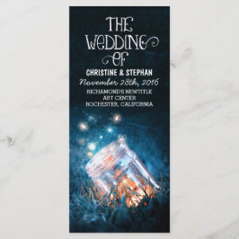 Nachtverlichting Vuurvliegjes Mason Jar Trouwprogr Programmakaart