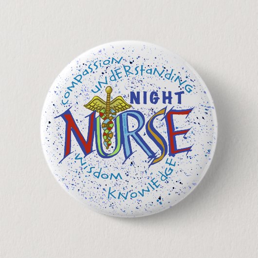 nachtverpleegster Motto Ronde Button 5,7 Cm (Voorkant)