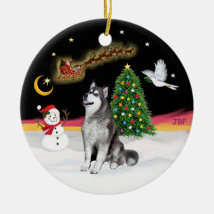 Nachtvlucht - Alaskan Malamute Keramisch Ornament