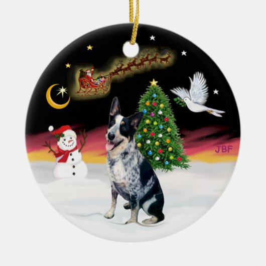 Nachtvlucht - Australian Cattle Dog Keramisch Ornament (Voorkant)