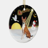 Nachtvlucht - Basenji Keramisch Ornament (Rechts)