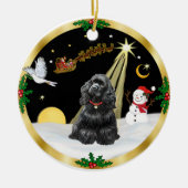 Nachtvlucht - Black Cocker Spaniel Keramisch Ornament (Voorkant)