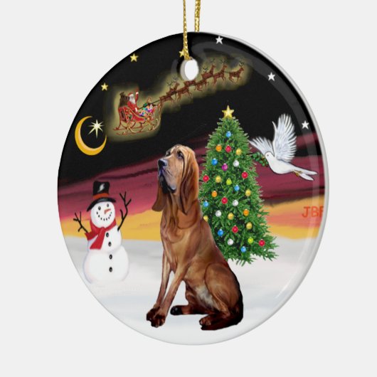 Nachtvlucht - Bloedhond Keramisch Ornament (Links)