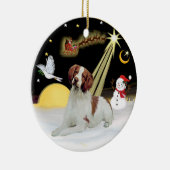 Nachtvlucht - Brittany Spaniel Keramisch Ornament (Rechts)