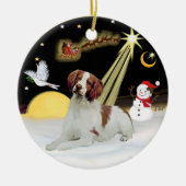 Nachtvlucht - Brittany Spaniel Keramisch Ornament (Voorkant)