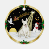Nachtvlucht - Bull Terrier Keramisch Ornament (Voorkant)