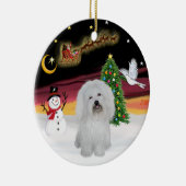 Nachtvlucht - Coton de Tulear Keramisch Ornament (Rechts)