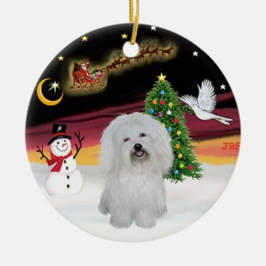 Nachtvlucht - Coton de Tulear Keramisch Ornament (Voorkant)