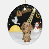 Nachtvlucht - Draadharige teckel Keramisch Ornament (Links)