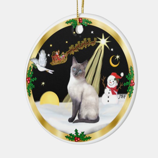 Nachtvlucht (GW) - Blue Point Siamese Keramisch Ornament (Links)