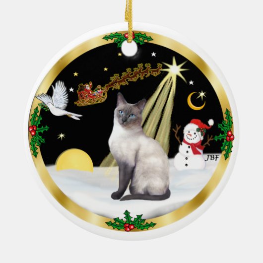 Nachtvlucht (GW) - Blue Point Siamese Keramisch Ornament (Achterkant)