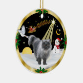 Nachtvlucht (GW) - Perzische kat (blauwe rook) Keramisch Ornament (Rechts)