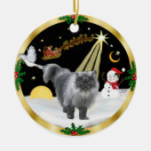 Nachtvlucht (GW) - Perzische kat (blauwe rook) Keramisch Ornament (Voorkant)