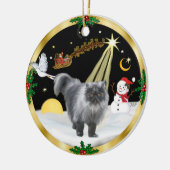 Nachtvlucht (GW) - Perzische kat (blauwe rook) Keramisch Ornament (Links)