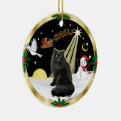 Nachtvlucht (GW) - Zwarte Perzische kat Keramisch Ornament (Rechts)