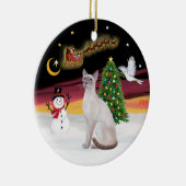 Nachtvlucht - Lila Point Siamese Keramisch Ornament (Rechts)