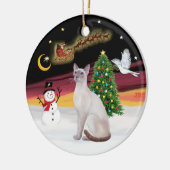 Nachtvlucht - Lila Point Siamese Keramisch Ornament (Links)