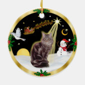 Nachtvlucht - Maine Coon kat (tabby 10) Keramisch Ornament (Achterkant)