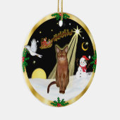 Nachtvlucht - Ruddy Abyssinian cat Keramisch Ornament (Rechts)