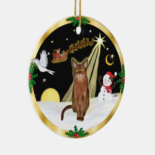 Nachtvlucht - Ruddy Abyssinian cat Keramisch Ornament (Rechts)