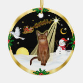 Nachtvlucht - Ruddy Abyssinian cat Keramisch Ornament (Voorkant)