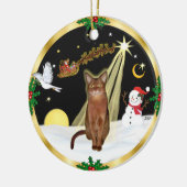 Nachtvlucht - Ruddy Abyssinian cat Keramisch Ornament (Links)