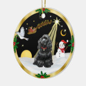 Nachtvlucht - Zwarte Cocker Spaniel Keramisch Ornament (Links)