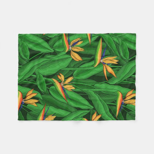 Nachtvogel van de paradijstuin fleece deken (Voorkant (Horizontaal))