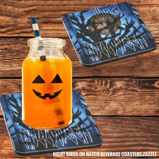 Nachtvogels in de gaten bier onderzetter