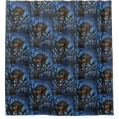 Nachtvogels in de gaten douchegordijn (Voorkant)