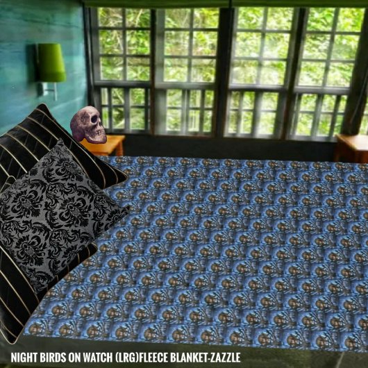 Nachtvogels in de gaten fleece deken