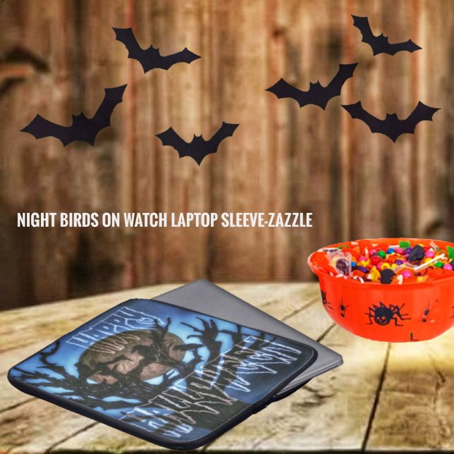 Nachtvogels in de gaten laptop sleeve (Creator heeft geüpload)