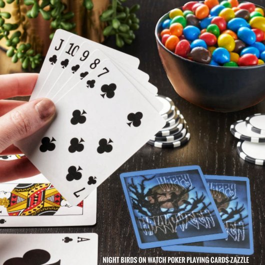 Nachtvogels in de gaten pokerkaarten