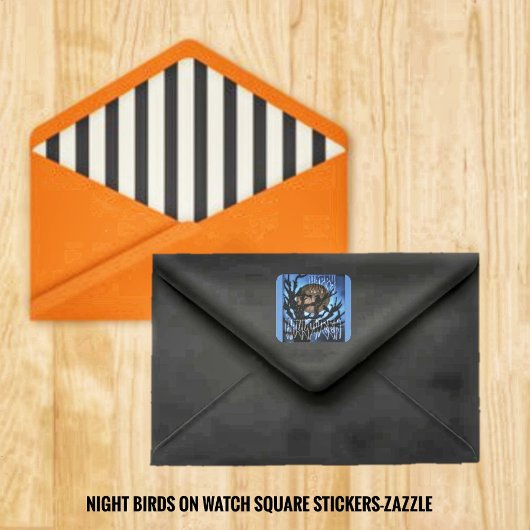 Nachtvogels in de gaten vierkante sticker