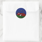 nachtvos ronde sticker (Tas)