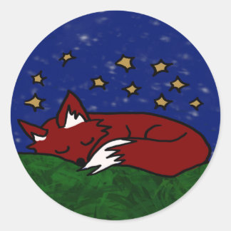 nachtvos ronde sticker