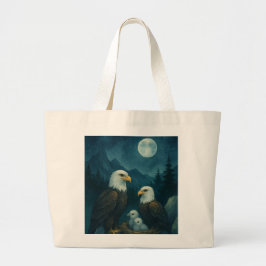 Nachtwacht - Adelaarsfamilie onder de sterren Grote Tote Bag