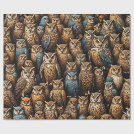 Nachtwacht: Uil verzamelen patroon Cadeaupapier