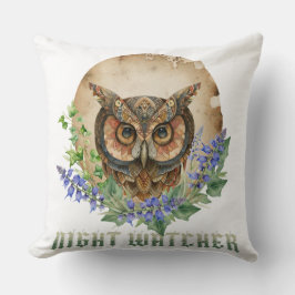 Nachtwachter Boho Uil Illustratie Kussen