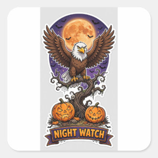 Nachtwachtsticker — Halloween-kalende Adelaar Vierkante Sticker