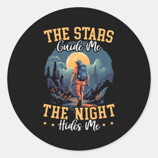 Nachtwandelen Wandeling Bergklimmen Avontuurlijke  Ronde Sticker (Voorkant)
