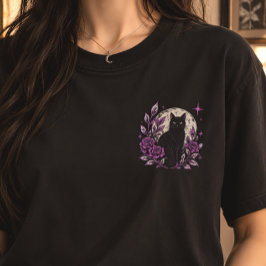 Nachtwezen door Natuur Zwarte Kat Maan Goth T-shirt
